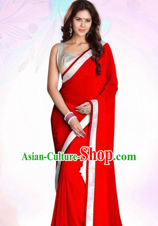 Indian Traditional Royal Princess Red Sari Dress Asian India Bollywood Embroidered Costume for Women