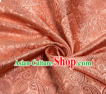Chinese Traditional Hanfu Silk Fabric Cashew Pattern Design Pink Brocade Tang Suit Fabric Material