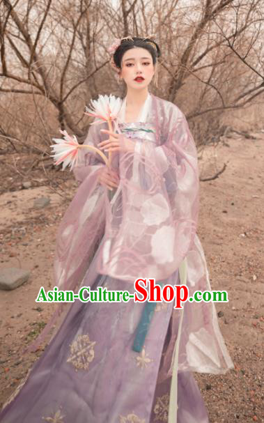 Asian Chinese Tang Dynasty Palace Princess Historical Costume Ancient Court Consort Traditional Hanfu Dress for Women