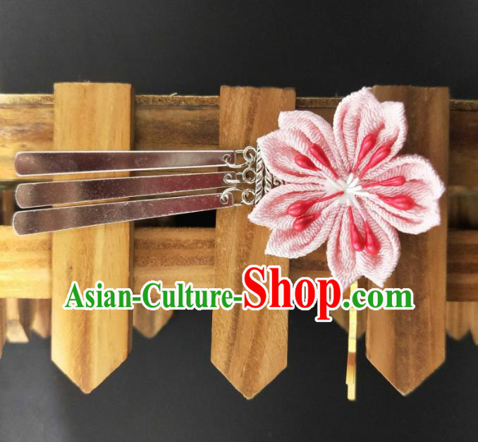 Japanese Traditional Kimono Hair Accessories Japan Geisha Pink Sakura Hair Stick for Women