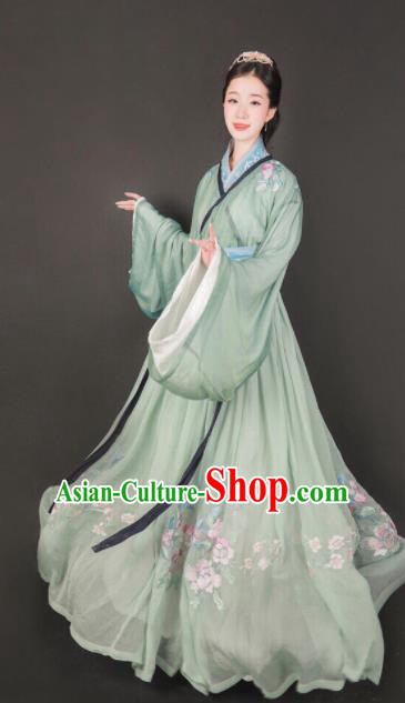 Traditional Chinese Jin Dynasty Imperial Princess Embroidered Hanfu Dress Ancient Drama Palace Lady Historical Costume for Women