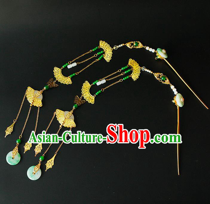China Ancient Queen Tassel Hairpins Chinese Traditional Hanfu Hair Accessories for Women