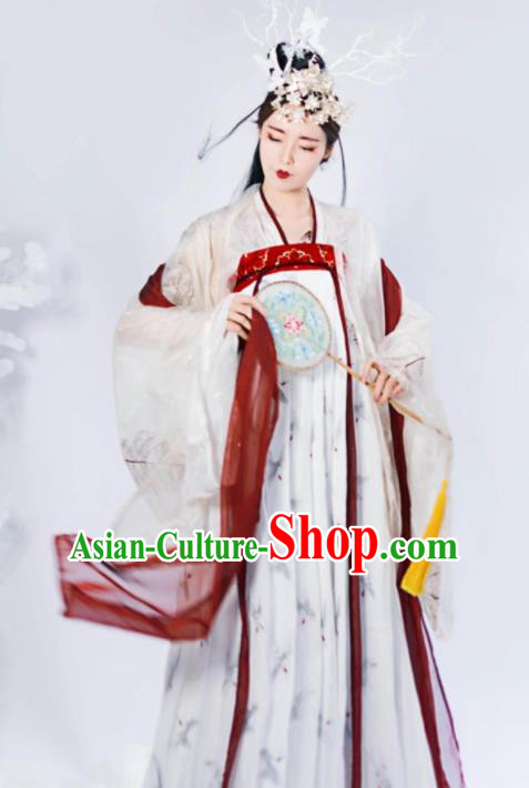 Chinese Tang Dynasty Historical Costume Ancient Imperial Consort Traditional Hanfu Dress for Women