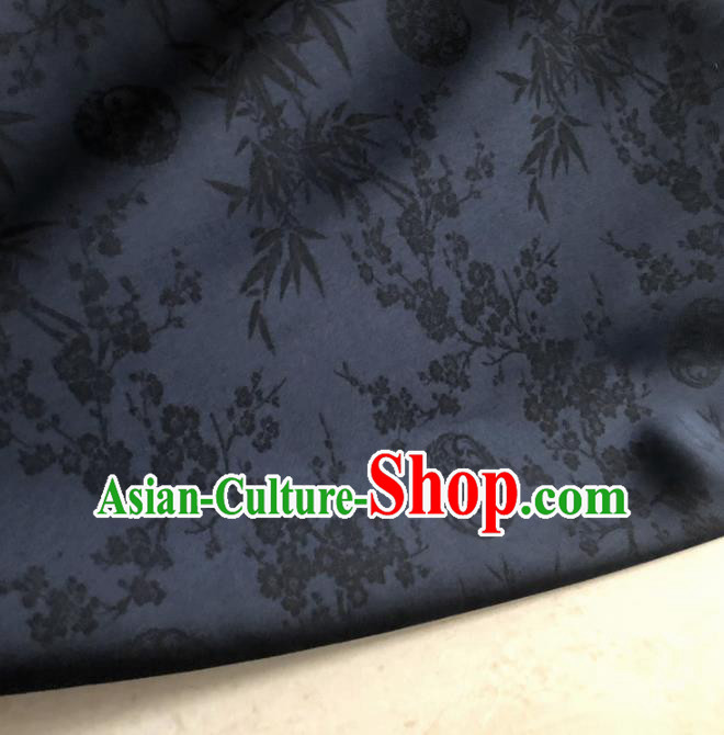 Asian Chinese Traditional Bamboo Pattern Design Black Brocade Fabric Silk Fabric Chinese Fabric Asian Material