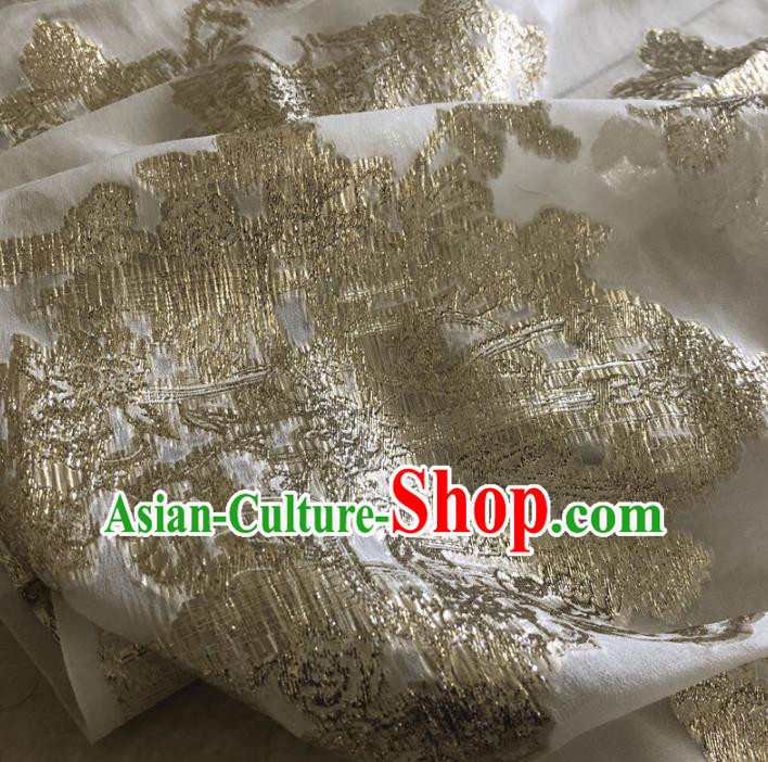 Asian Chinese Traditional Pattern Design Light Golden Brocade Fabric Silk Fabric Chinese Fabric Asian Material