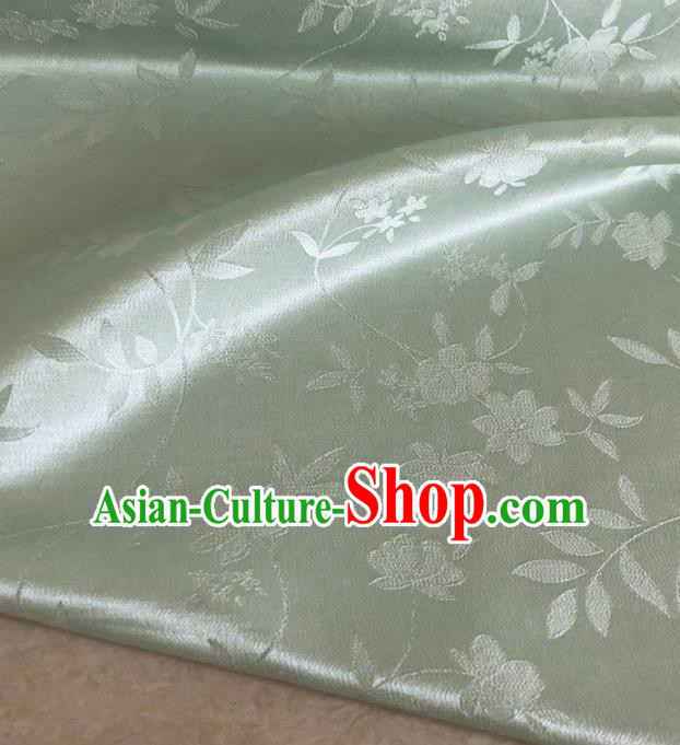 Asian Chinese Traditional Flowers Pattern Design Light Green Brocade Fabric Silk Fabric Chinese Fabric Asian Material