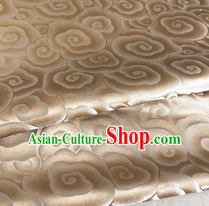 Asian Chinese Traditional Auspicious Clouds Pattern Design Golden Brocade Fabric Silk Fabric Chinese Fabric Asian Material