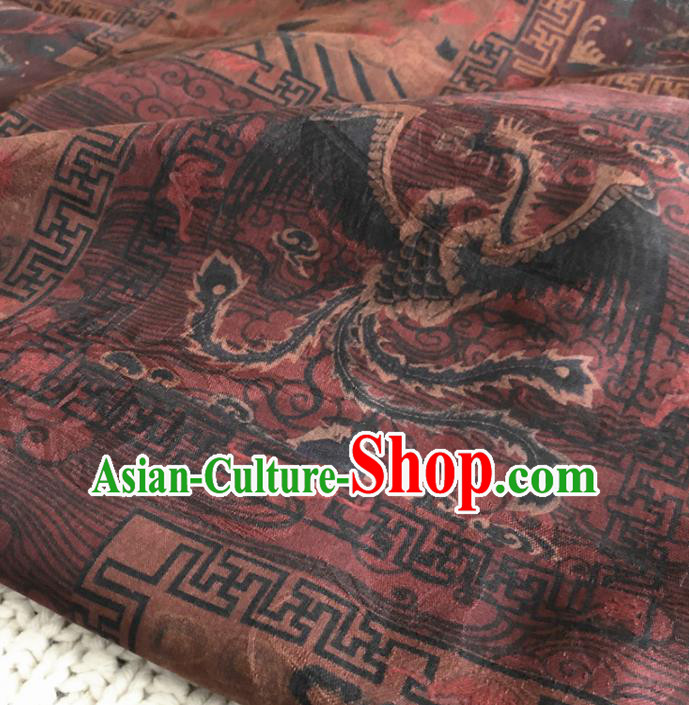 Asian Chinese Traditional Dragon and Phoenix Pattern Design Brocade Fabric Silk Fabric Chinese Fabric Asian Material