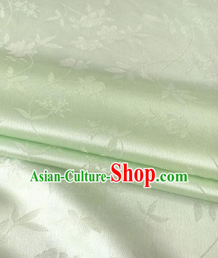 Asian Chinese Traditional Twine Flowers Pattern Design Light Green Brocade Fabric Silk Fabric Chinese Fabric Asian Material