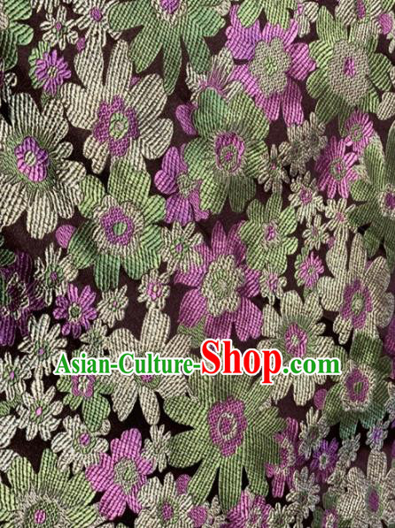 Asian Chinese Traditional Green Flowers Pattern Design Brocade Fabric Silk Fabric Chinese Fabric Asian Material