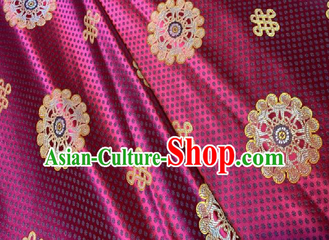 Asian Chinese Traditional Round Pattern Design Purple Brocade Fabric Silk Fabric Chinese Fabric Asian Material