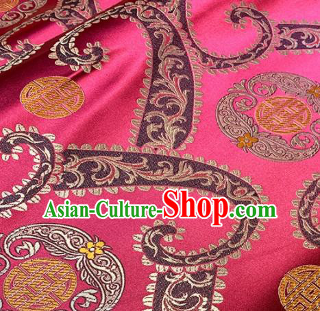 Asian Chinese Traditional Pattern Design Rosy Brocade Fabric Silk Fabric Chinese Fabric Asian Material