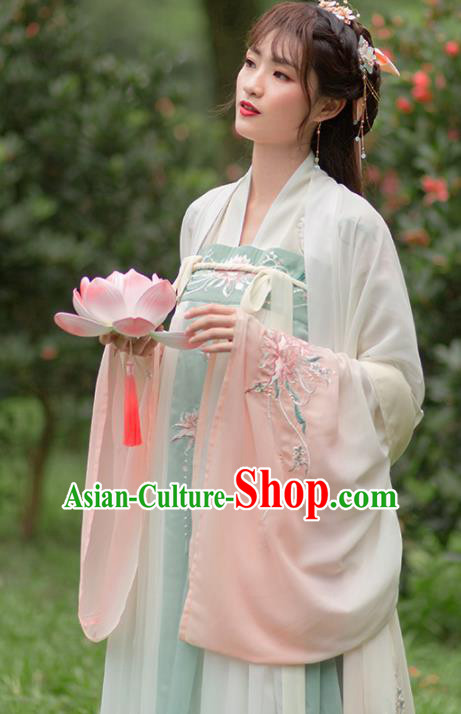Traditional Chinese Tang Dynasty Palace Princess Hanfu Dress Ancient Court Embroidered Historical Costume for Women