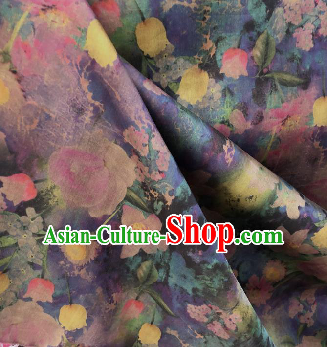 Chinese Traditional Pattern Design Purple Satin Watered Gauze Brocade Fabric Asian Silk Fabric Material