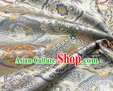 Chinese Traditional Hanfu Silk Fabric Classical Totem Pattern Design White Brocade Tang Suit Fabric Material
