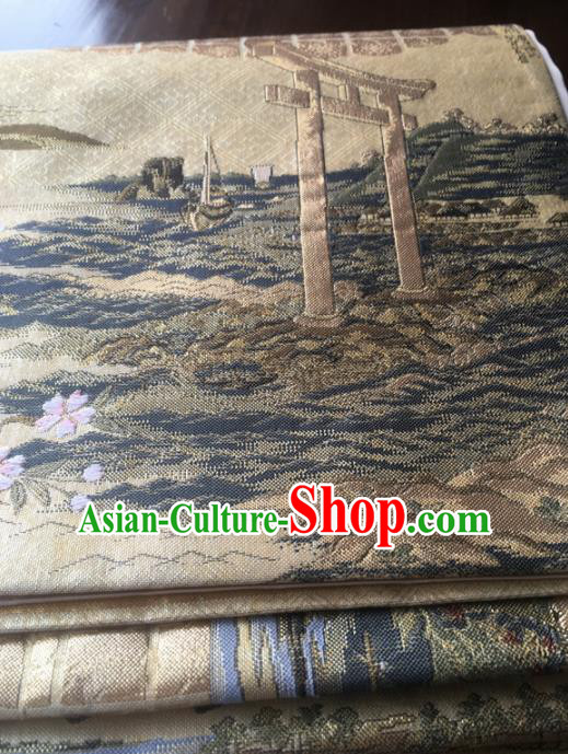 Chinese Traditional Embroidered Pattern Design Golden Brocade Fabric Asian Silk Fabric Chinese Fabric Material