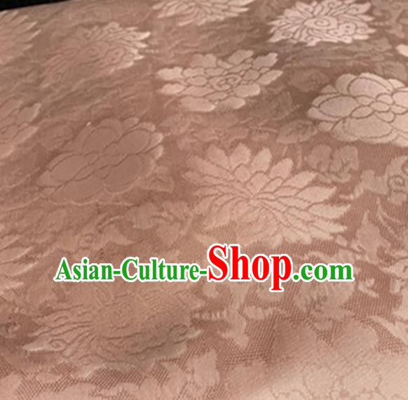 Chinese Traditional Rich Lotus Pattern Design Pink Brocade Fabric Asian Silk Fabric Chinese Fabric Material