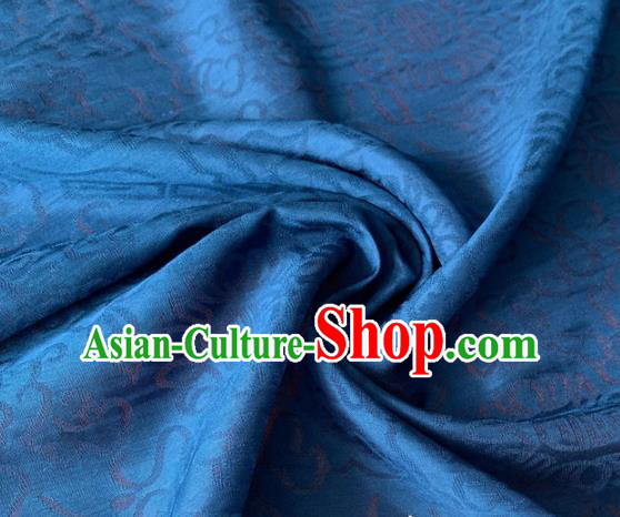 Chinese Traditional Treasure Pattern Design Blue Brocade Fabric Asian Silk Fabric Chinese Fabric Material