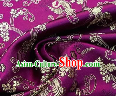 Chinese Traditional Hanfu Silk Fabric Classical Phoenix Totem Pattern Design Rosy Brocade Tang Suit Fabric Material