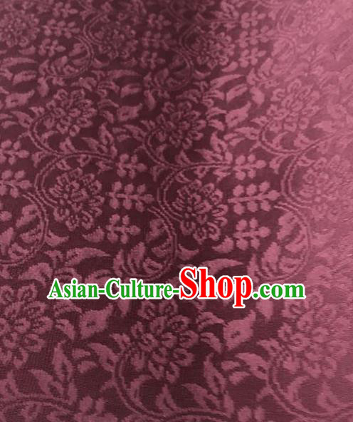 Chinese Traditional Wealth Flowers Pattern Design Wine Red Brocade Fabric Asian Silk Fabric Chinese Fabric Material