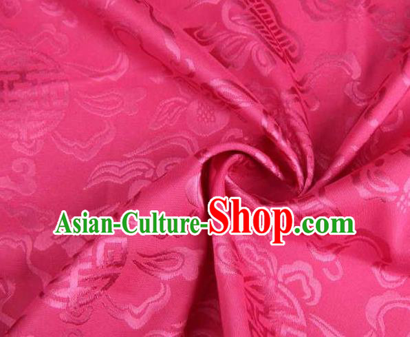 Chinese Classical Palm Leaf Pattern Design Rosy Brocade Traditional Hanfu Silk Fabric Tang Suit Fabric Material