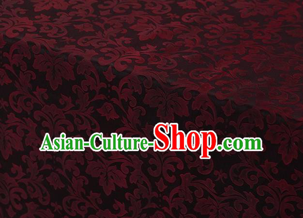 Chinese Traditional Red Grape Vine Pattern Design Satin Watered Gauze Brocade Fabric Asian Silk Fabric Material