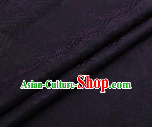 Chinese Traditional Chrysanthemum Pattern Design Purple Satin Watered Gauze Brocade Fabric Asian Silk Fabric Material