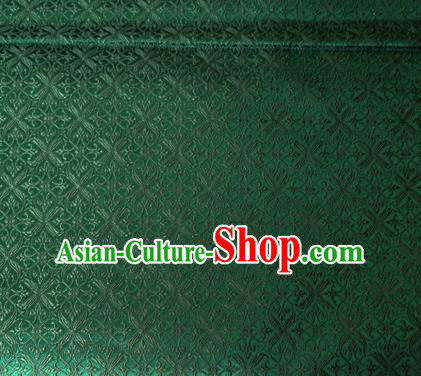 Chinese Classical Pozidriv Pattern Design Deep Green Brocade Asian Traditional Hanfu Silk Fabric Tang Suit Fabric Material