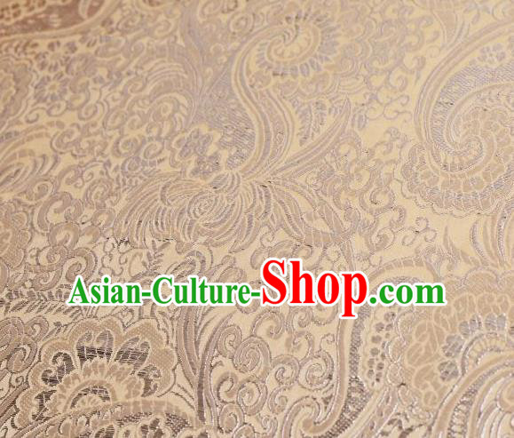 Chinese Classical Charonia Tritonis Pattern Design Khaki Brocade Asian Traditional Hanfu Silk Fabric Tang Suit Fabric Material