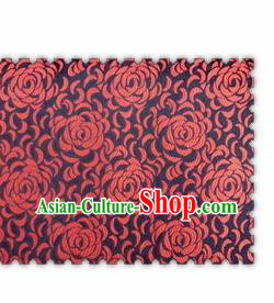 Chinese Classical Red Chrysanthemum Pattern Design Brocade Asian Traditional Hanfu Silk Fabric Tang Suit Fabric Material