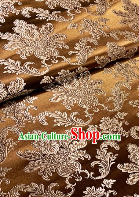 Chinese Classical Pattern Design Bronze Brocade Asian Traditional Hanfu Silk Fabric Tang Suit Fabric Material