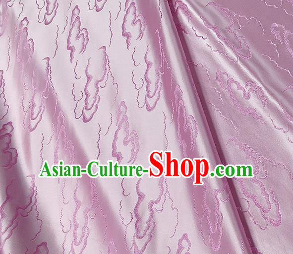 Traditional Chinese Classical Auspicious Clouds Pattern Design Fabric Pink Brocade Tang Suit Satin Drapery Asian Silk Material