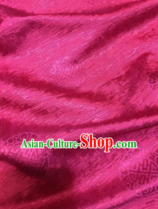 Asian Chinese Classical Pattern Design Wine Red Brocade Fabric Traditional Tang Suit Satin Drapery Silk Material