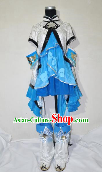 Top Grade Cosplay Fairy Witch Costume Ancient Female Swordsman Dress for Women