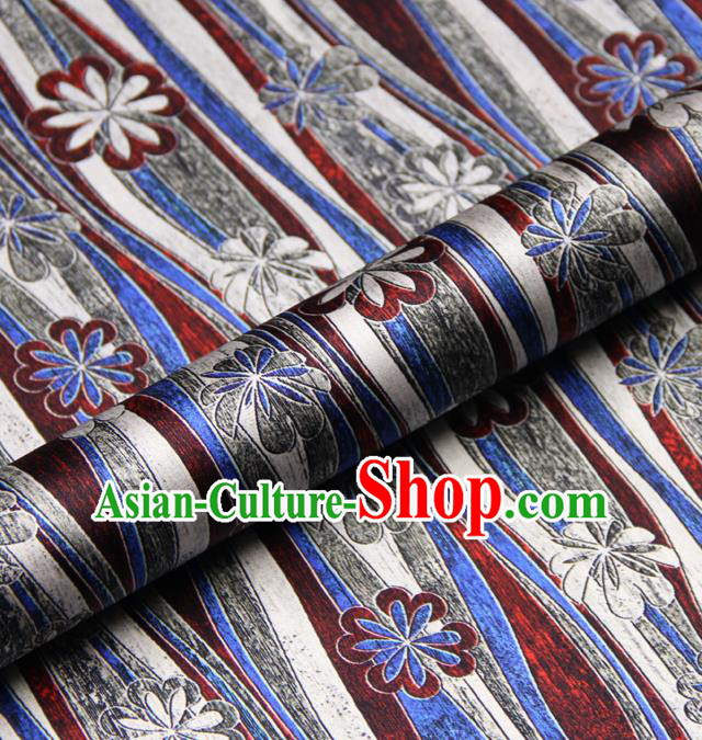 Chinese Traditional Classical Stripe Pattern Brocade Damask Asian Satin Drapery Silk Fabric