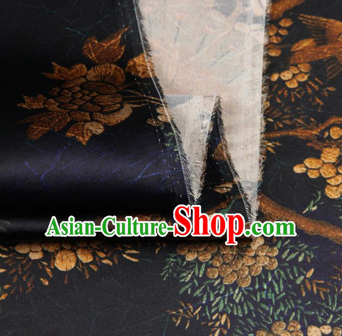 Chinese Traditional Classical Peacock Pattern Purple Brocade Damask Asian Satin Drapery Silk Fabric