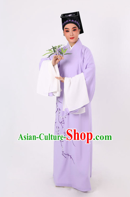 Chinese Traditional Beijing Opera Niche Costume Ancient Scholar Childe Purple Robe for Men