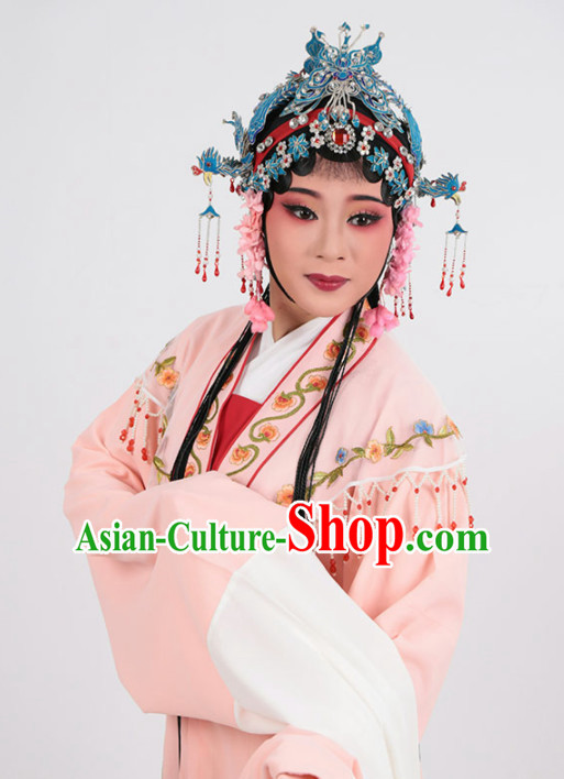 Chinese Traditional Peking Opera Actress Pink Dress Ancient Imperial Consort Embroidered Costume for Women