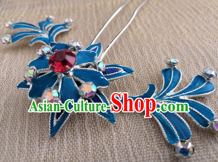Chinese Ancient Queen Flower Hairpins Traditional Beijing Opera Diva Hair Accessories for Adults