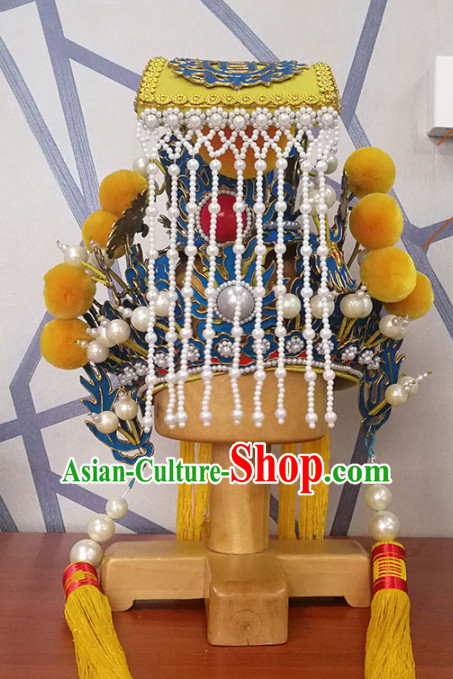 Chinese Ancient General Helmet Hat Traditional Beijing Opera Hair Accessories for Adults