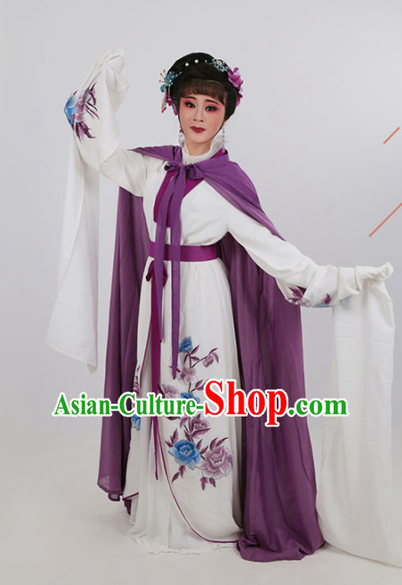 Chinese Traditional Peking Opera Actress White Dress Ancient Nobility Lady Embroidered Costume for Women