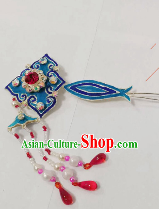 Chinese Traditional Beijing Opera Hair Accessories Ancient Queen Tassel Hairpins for Women