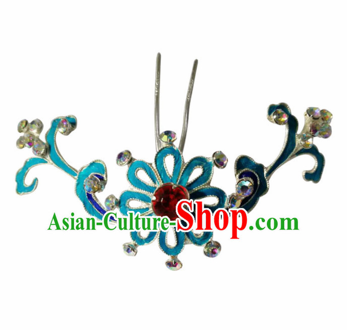 Chinese Ancient Queen Flower Hairpins Traditional Beijing Opera Hair Accessories for Women