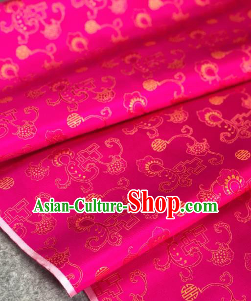 Traditional Chinese Rosy Satin Classical Pattern Design Brocade Fabric Asian Silk Fabric Material