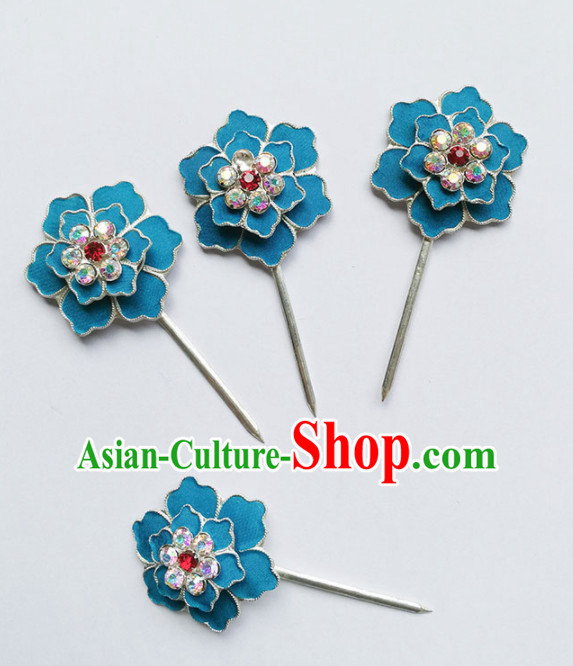 Chinese Ancient Queen Plum Hairpins Traditional Beijing Opera Diva Hair Accessories for Adults