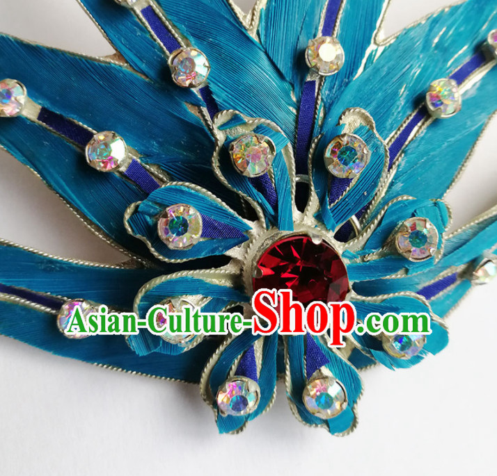 Chinese Ancient Queen Crystal Hairpins Traditional Beijing Opera Diva Hair Accessories for Adults
