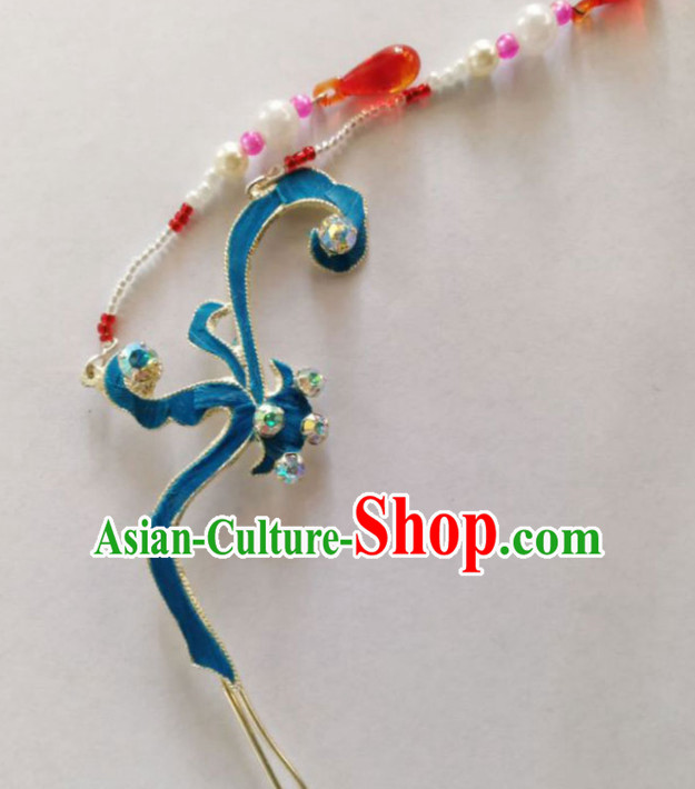 Chinese Ancient Court Princess Tassel Hair Clip Hairpins Traditional Beijing Opera Diva Hair Accessories for Adults