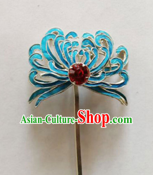 Chinese Ancient Court Princess Chrysanthemum Hairpins Traditional Beijing Opera Diva Hair Accessories for Adults