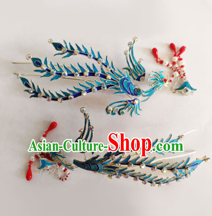 Chinese Ancient Court Princess Hairpins Phoenix Hair Clip Traditional Beijing Opera Diva Hair Accessories for Adults