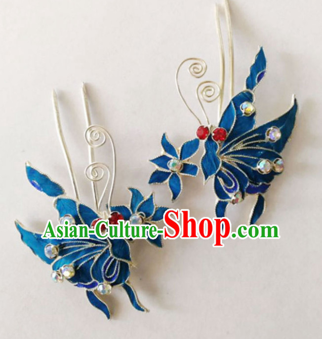 Chinese Ancient Court Princess Hairpins Butterfly Hair Clip Traditional Beijing Opera Diva Hair Accessories for Adults